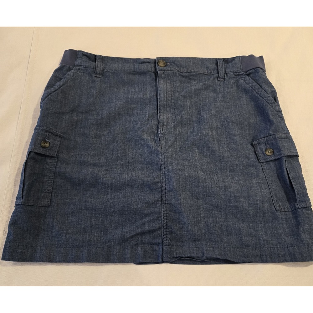 LEE Women's Blue Denim Casual Stretch Skort Built In Shorts Size 18